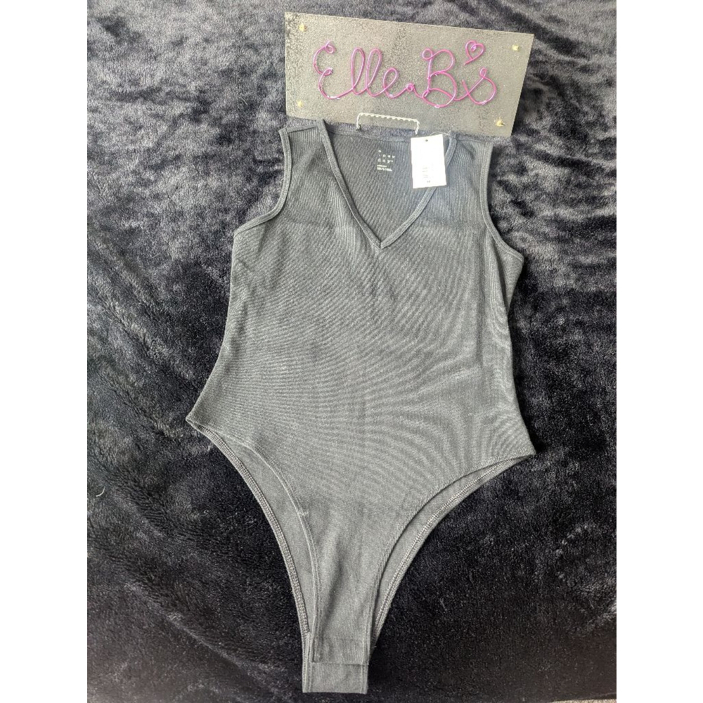 NWT A New Day Black V Neck Bodysuit M